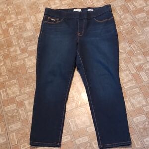 Nine West Midnight Blue Cropped Jeans Pull On Heidi Size 14